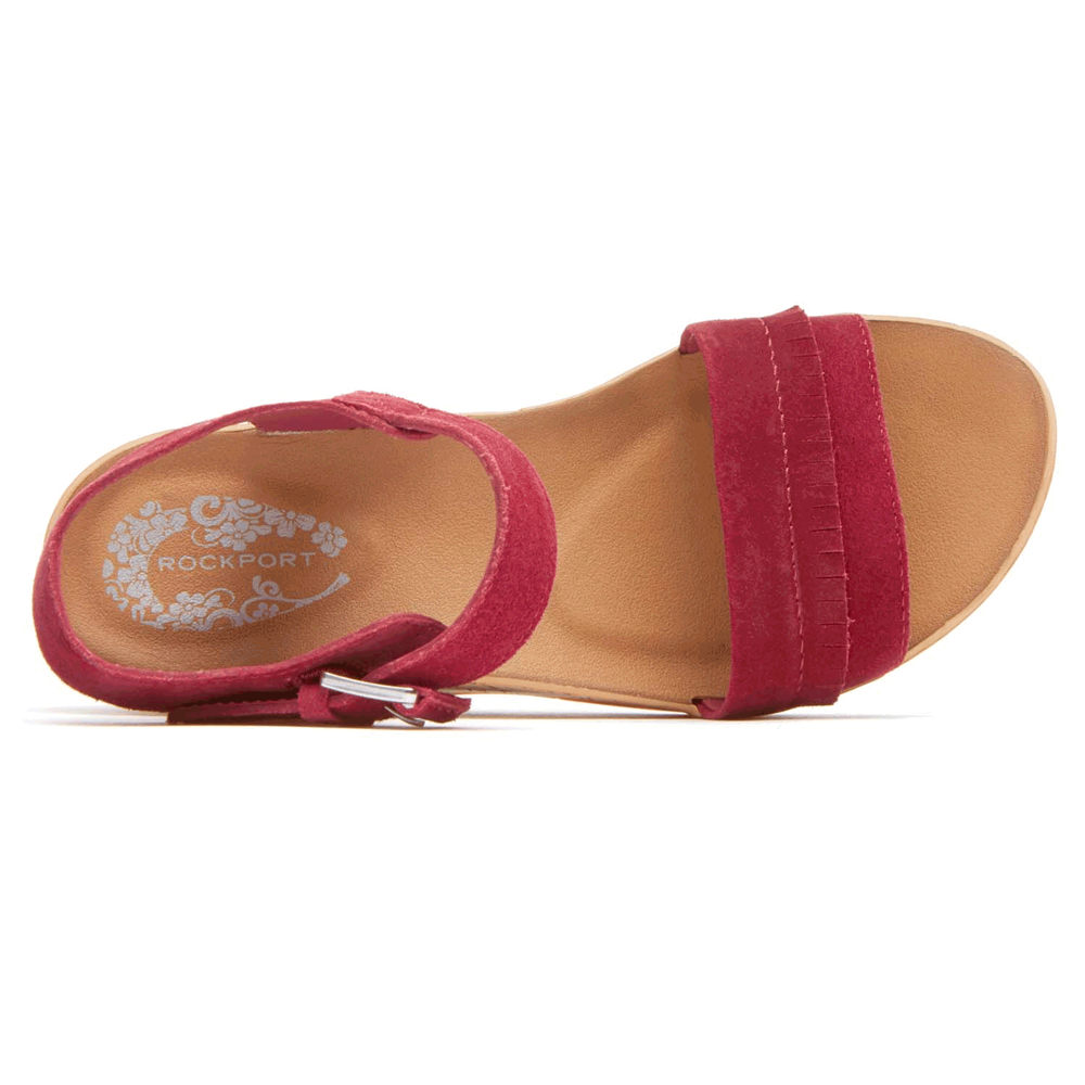 Rockport Singapore Womens Sandals - Weekend Casuals Lanea Quarter-Strap Red - YT7630528